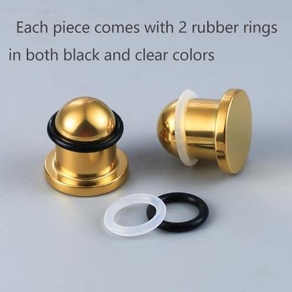 Casvort 22 PCS/16 PCS Hypoallergenic 18G-1'' Comfy Dead Stretching Plugs in 0.5mm Increments Saddle Plugs with Rubber Rings 316 Surgical Stainless Steel Crazy Ear Gauges Body Piercing Jewelry - color: Gold 1-6mm 22 PCS