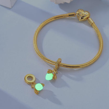 Gold Flower Family Charms for Bracelet Bead Charm for Women Jewelry Present - style: Gold Firefly