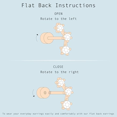 3 Pairs Dainty Small Earrings Set for Women Trendy, Birthstone Stud Huggie Hoop Jacket Stack for Cartilage Helix, Gold Plated Hypoallergenic Cute Women Fashion Accessories Western Jewelry Gifts - color: Flatback (Gold)