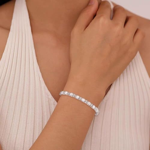Crysdue Wedding Bridal Bracelets for Brides, Cubic Zirconia Tennis Birthstone Jewelry Gift for Women Prom - style: C_Clear 8“