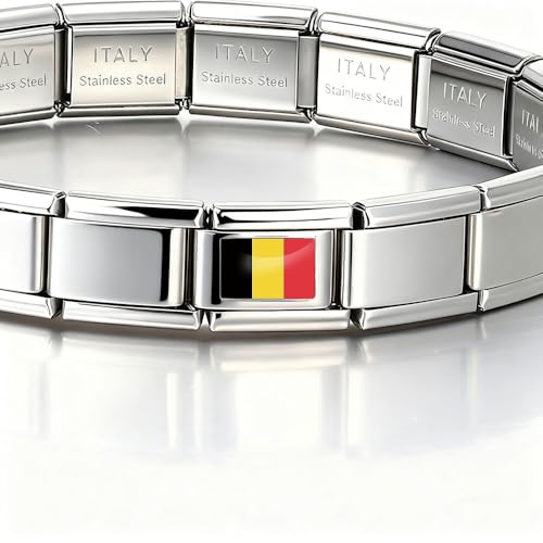 Italian Bracelet Charm,9mm,United Arab Emirates,Country & Culture > Flag - color: Belgium