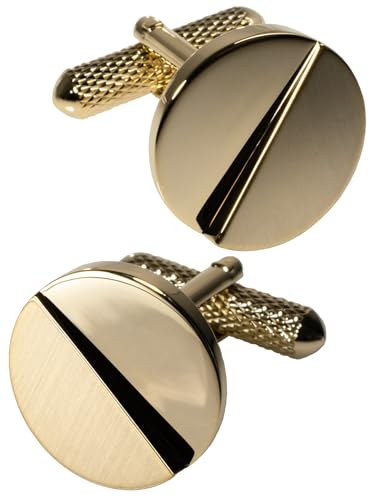 [TAVARAT] Cufflinks for Men cuff links mens classic round shape Black Silver Light Gold Tps-177 - style: light gold (Tps-179)