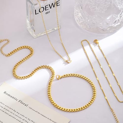 Coshilta Layered Gold Necklaces for Women, 14K Plated Gold Sterling Silver Plated Dainty Pendant Necklace Set with Cubic Zirconia,Stackable Chain Choker,Trendy Personalized Jewelry Gift Non Tarnish - style: C-N0548-CZ