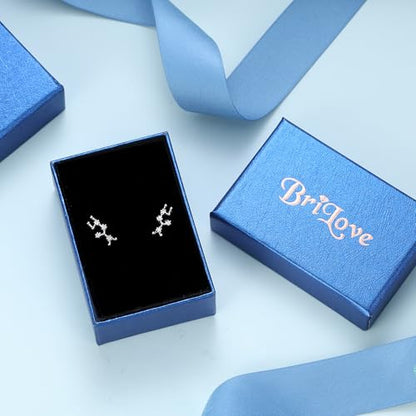 925 Sterling Silver CZ Horoscope Zodiac 12 Constellation Astrology Ear Crawler Post Earrings Gift for Mom Women Mothers Day/Valentines Day/Birthday/Christmas/Anniversary - style: Sagittarius (Nov 22 - Dec 21)