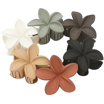Sisiaipu Hair Clip, 6 Pcs Large Flower Claw Clips for Thick & Medium Hair, Hawaiian Flower Hair Clips, Beach Hair Accessories for Women and Girls - Basic - color: Basic