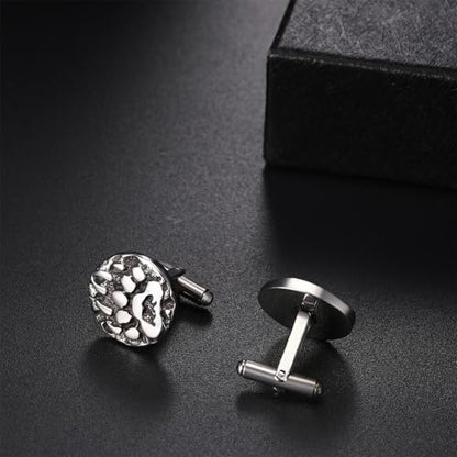 Mens Viking Cufflinks and Tie Clip: Norse Viking Tuxedo Shirt Cuff Links and Cool Tie Clip Shirt Accessories for Business Valentines Christmas Birthday - style: Bear Claw Cufflink and Tie Clip