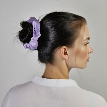 8pcs Purple Hair Clips Scrunchies Set - Medium Hair Claw Clips for Women, Satin Hair Scrunchies for Thick Thin Hair Accessoties, Non-Slip Matte Hair Claws, Party, Birthday Gifts, Lilac - color: Light Lilac Purple