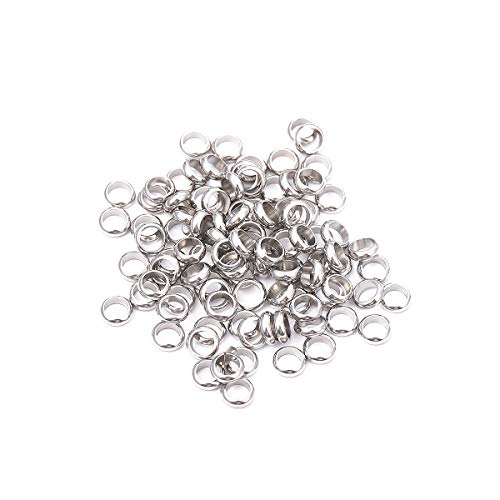 Stainless Steel Spacer Beads 2.5x1mm Rondelle Loose Charm Caps Beads for DIY Jewelry Making 100pcs with 1.5mm Hole - color: 2.5x1mm 1.5mm