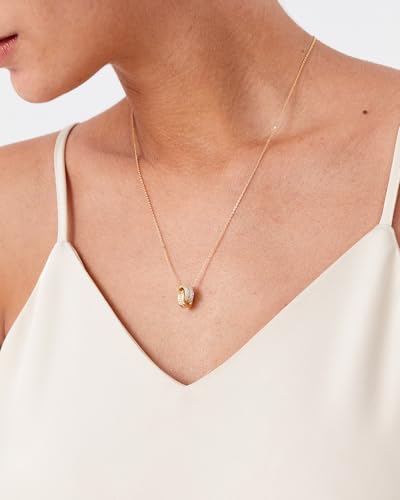 14K Gold Plated CZ Minimalist Dainty Pendant Necklace | Gold Necklace for Women | Daily Wear Gold Jewelry - color: gold