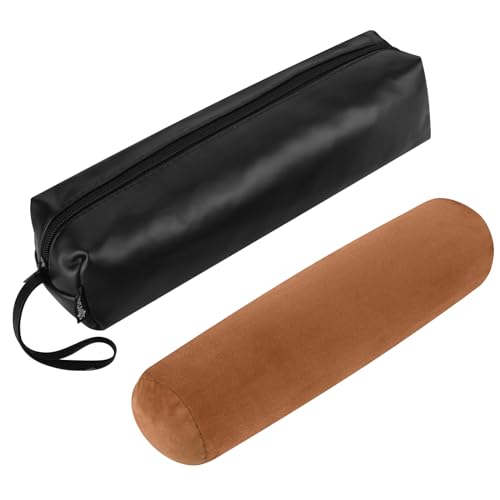 Cosmos Black Color PU Leather Watch and Bracelet Travel Storage Roll Bag with Brown Removable Tube Velvet Holder - color: Roll Bag-PU Leather
