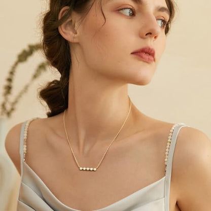 14K Gold Necklaces for Women Cubic Zirconia Necklace for Women | 14K Gold Necklaces for Women Gold Necklaces with Cubic Zirconia Pendant Exudes Elegance Bar Necklace for Women 16+2in