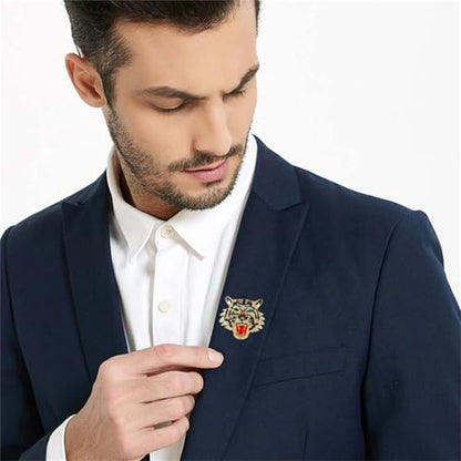 Luxury Crystal Tiger Brooch Pins for Women Men Vintage Gold-Tone Climbing Black Spots Leopard Brooch Fashion Panther Cougar Pin Suit Jackets Coat Animal Jewelry Gift - style: Tiger