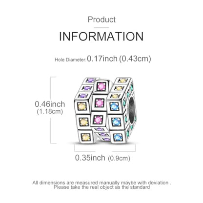 NARMO 925 Sterling Silver Charm Bead for Bracelets Silver Charms for Women - color: Rubik's Cube