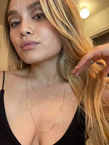 NAG.HC 925 Sterling Silver Chain 0.8MM Delicate Box Chain - Italian Necklace Chain - Tiny&Thin&Strong -Friendly Price & Quality 14"-30" - color: Silver, size: 26.00