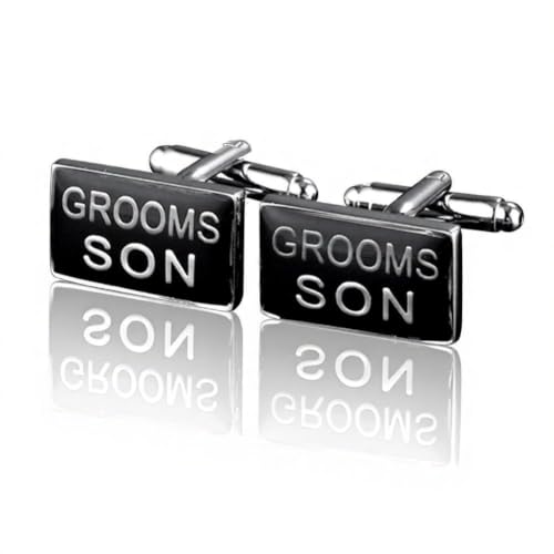 Wedding Cuff Links Mens, Wedding Cufflinks for Men, Black Cufflinks for Men, Silver Men’s Cuff links, Cufflinks Shirts for Men, Mens Cufflinks Dress Shirts Jewelry Gifts for Boys Dad Father from Bride - color: Wedding Cuff Links Mens L