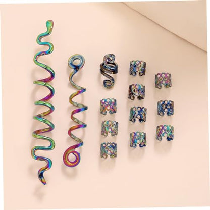 Metallic Hairpin Clips Spiral Coils Braid Jewelry Set Fashion Hair Accessories for Women Hair Braid Rings