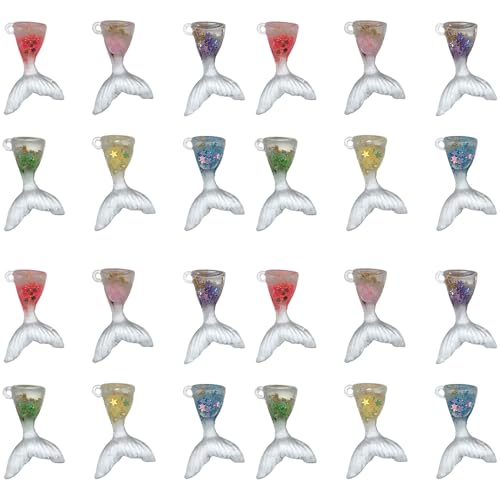 Sailanzi 18pcs Resin Ocean Tail Set Pendant Jewelry Making DIY Keychain Earrings Pendant Various Design Charms for Jewelry Making Bracelets Necklace (SN770) - color: SN770