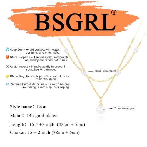 Pearl Necklace for Women- 14K Gold-plated/White Gold-plated Dainty Pearl Necklace for Women - color: Gold Layered 325