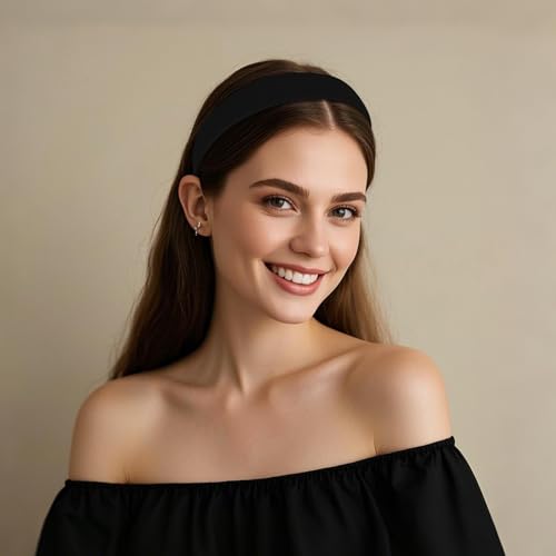 Wecoe Headbands for Women 4pcs Neutral Wide Headbands Non Slip Fashion Head Bands Comfortable Hairbands Fall Winter Hair Accessories for Women & Girls