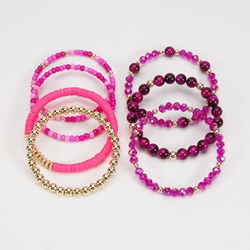 Boho Wooden Beads Bracelets Bohemian Bracelet Stack for Men Women Wood Beaded Bracelet Set - color: I