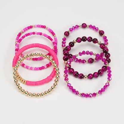 Boho Wooden Beads Bracelets Bohemian Bracelet Stack for Men Women Wood Beaded Bracelet Set - color: I