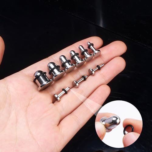 9 Pairs Ear Stretching Kit Stainless Steel Ear Plugs Ear Gauges Ear Expanders Set Flat Back Earring Stretching O-Shaped Rings Body Piercing Jewelry for Men Women 14G-00G - color: Silver