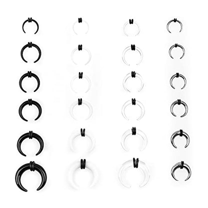 Ear Gauges Stretching Kit 14G-00G Acrylic Sprial Tapers Plugs Expander Sets Heart Tunnels Piering Jewelry Horeseshoes Taper For Ears - style: 4 Color