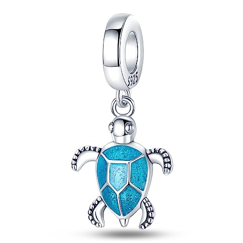 CYCUFF 925 Sterling Silver Charms Suitable for Charm Necklaces, Bracelet Pendants Beads Jewellery Gift for Women - color: Luminous Sea Turtle Charm