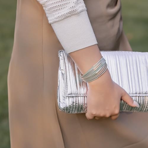 Gold Tube Leather Wrap Bracelets Boho Chunky Stackable Layered Western Cuff | Stacked Bohemian Cool Magnetic Clasp Bangles Statement Cowgirl Hippie Country Festival Accessories for Women Trendy - color: Mint