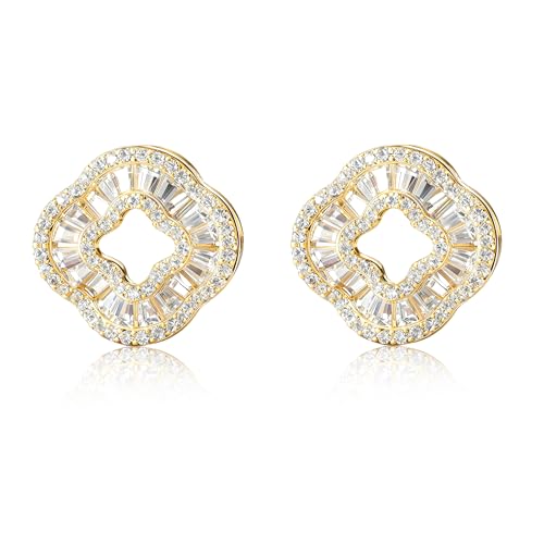 Shiny Gold Butterfly Earrings for Women | 14K Real Gold Plated Butterfly Earrings for Women, Dainty & Trendy Butterfly Stud Earrings for Fashion Jewelry Gifts - color: AZ35