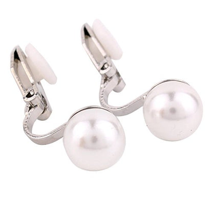 1-5 Pairs Pearl Clip on Earrings for Women Non Piercing Earrings Set Hypo-Allergenic Earrings - color: 4 Pairs White Clip-ons