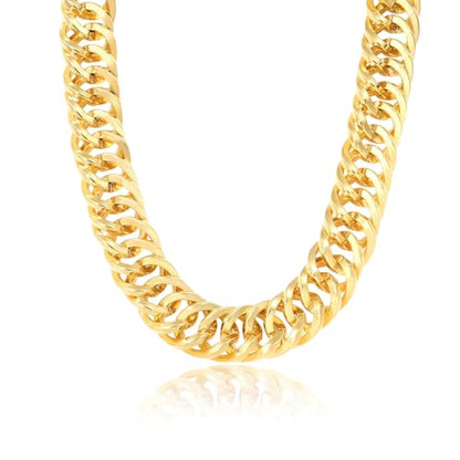 SDA Wide Chunky Gold Chain Necklace - Heavy and Waterproof 316L Surgical Steel with 18K Gold Plating for Modern Men and Women into Hip Hop Fashion - color: B601-Gold