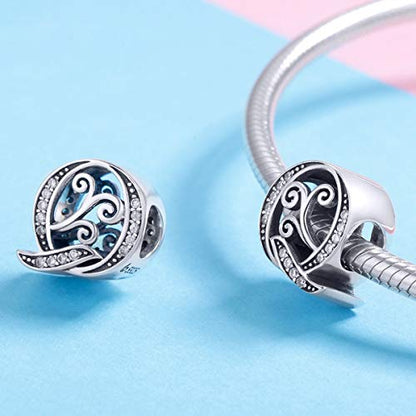 BISAER 925 Sterling Silver Initial Letter A-Z Charms for Bracelets Alphabet Beads Charm Jewelry Gifts - color: Letter Q