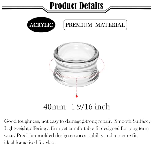 6G-50mm Hollow Acrylic Ear Plugs Tunnels for Women Men Double Flared Saddle Ears Gauge Plug Stretcher Expander Piercing Body Jewelry Black White Clear 1 Pairs - color: Clear Tone, size: 40mm = 1 9/16 inch