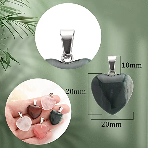 Lezam 24 Pieces Healing Crystal Heart Moon Cross Shaped Pendants Necklace Charms for DIY Jewelry Making Natural Quartz Stones Chakra Love Beads Bulk - color: 24Pcs-A