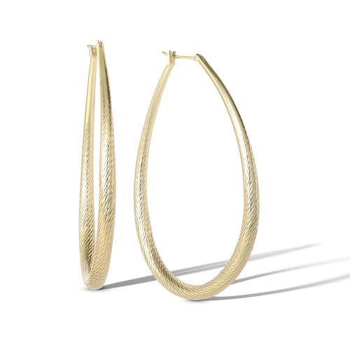 Jessica Simpson Womens Hoop Earrings - Silver-Tone or Gold-Tone Hoop | Earrings for Women - color: Gold Oval Hoops