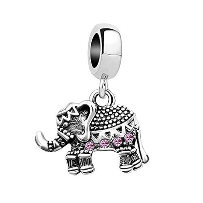 KunBead Elephant Birthstone Dangle Bead Birthday Charms Compatible with Pandora Bracelet for Women - color: June