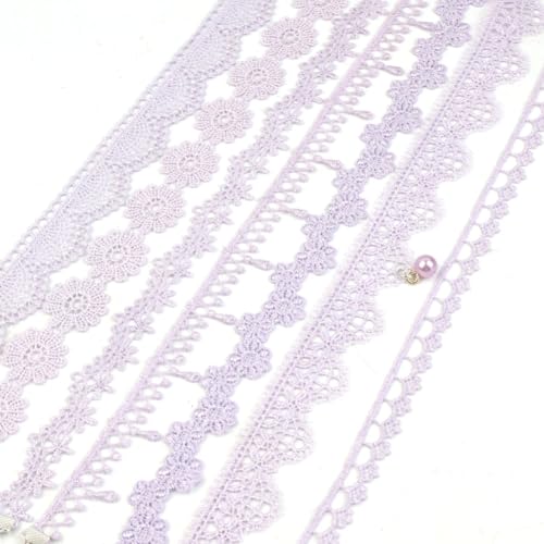 Pink Lace Choker Necklace Set, 10 Pieces - color: Purple