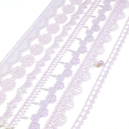 Pink Lace Choker Necklace Set, 10 Pieces - color: Purple