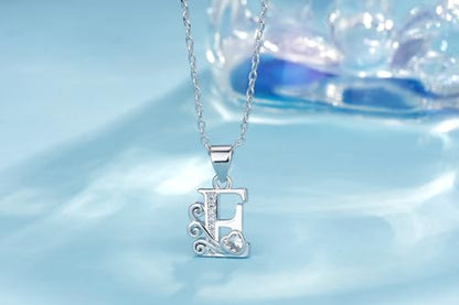 S925 Sterling Silver Initial Letter Necklaces for Women Dainty Letter Chain Necklace for Women Personalized Jewelry Gifts - style: E