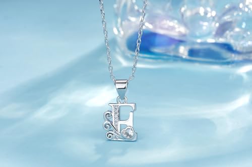 S925 Sterling Silver Initial Letter Necklaces for Women Dainty Letter Chain Necklace for Women Personalized Jewelry Gifts - style: F