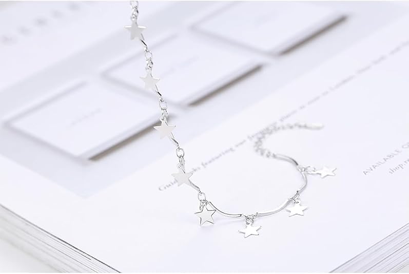 925 Sterling Silver Bracelets for Womens, Love Heart Charm Chain Bracelet Bangle Fashion Jewelry Gifts