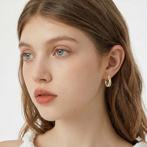14K Gold Earrings for Women Gold Filigree/Celtic Huggie Earrings Jewelry Easter Mothers Day Gifts for Mom Girlfriend - style: Celtic-A
