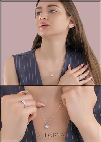 White Diamond or Cubic Zirconia Cushion Frame Halo Pendant | 1.00 Ctw | Center Round Lab Grown 18 inch Silver Chain | Women | 925 Sterling Silver - style: Lab Grown White Diamond