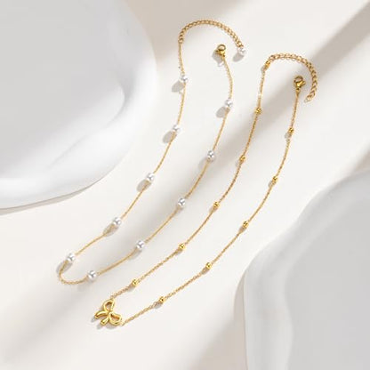 KSF Gold Lariat Necklace for Women Y Shaped Layered CZ Drop Chain | Y shaped necklace; Layered CZ detail; Long lariat style; Gift for her - color: Gold-12