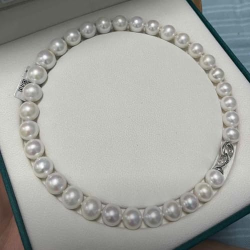 White Genuine Freshwater Cultured Pearl Necklace For Women And Men | Full Sizes from 3mm to 14mm Freshwater Pearls, AAA Grade & Above, A Love Gift Choice For Anniversaries And Birthdays - size: 11-13mm