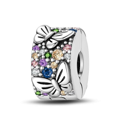 Pandach 925 sterling silver Clip Spacer Charm for Bracelet Clip Lock Stopper Bead Spacer European Openable Beads 2Pcs - style: 2-PAC622