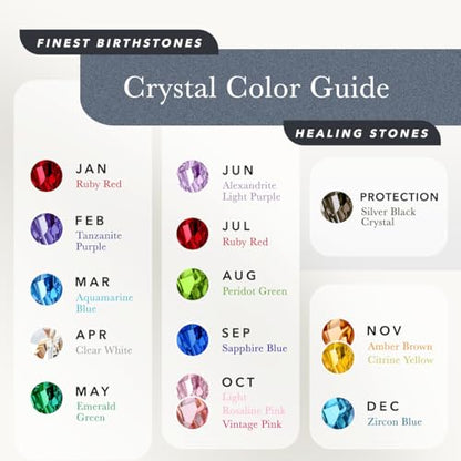 Gifts for Women, Wish Stone Stud Earrings with Birthstone Crystals, 18K Rose Gold Plated or Silver-tone - color: 211-November-Amber Brown-Silvertone