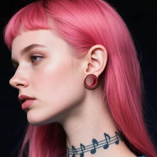 DOEARKO 6PCS Heart Shape Ear Tunnels Plugs Stainless Steel Hollow Double Flared Ear Gauges Tunnels Stretcher Body Piercing Earring Jewelry for Women Men 8mm-19mm - color: 3P-B, size: 10 mm