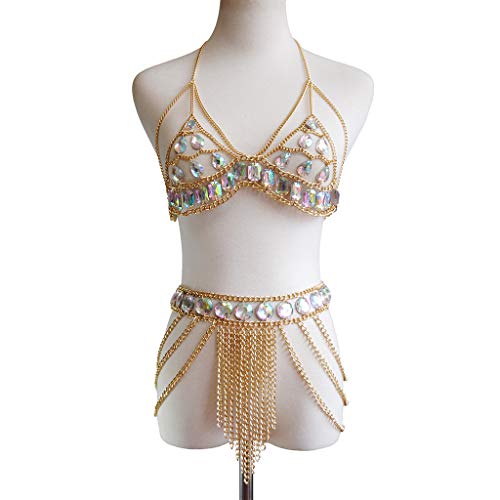 Women's Sexy Suit Body Chain - color: E-Gold Colour